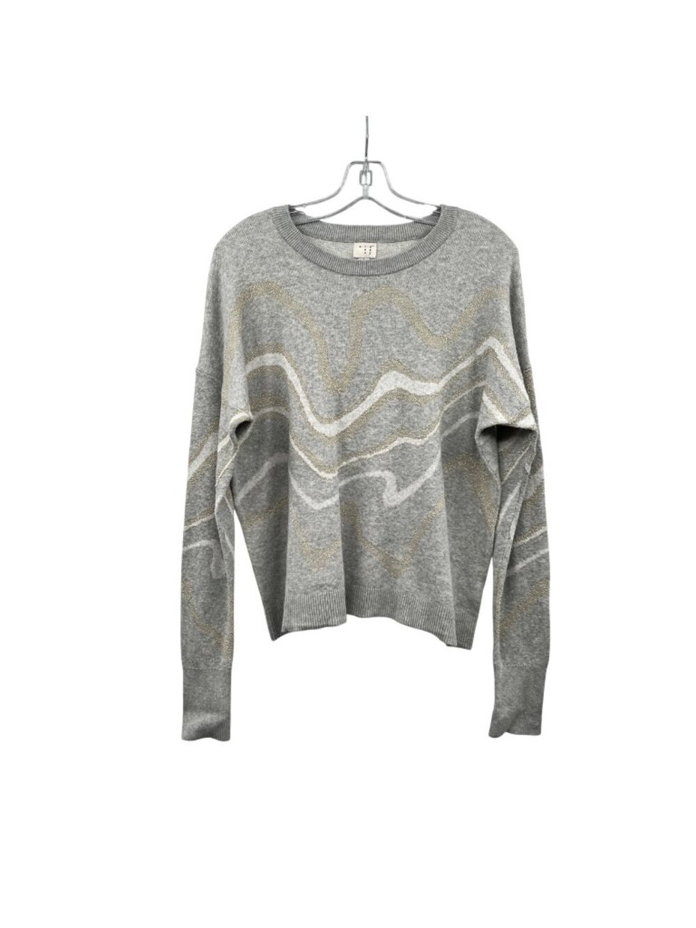 A New Day Womens Glitter Sweater Lightweight Gray/Multi Size Large